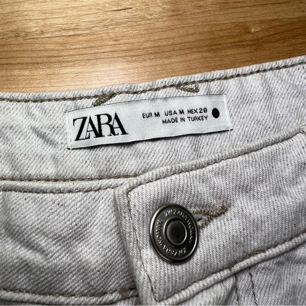 ZARA cotton/linen neutral flare high waist pants size M NWT - Picture 7 of 8